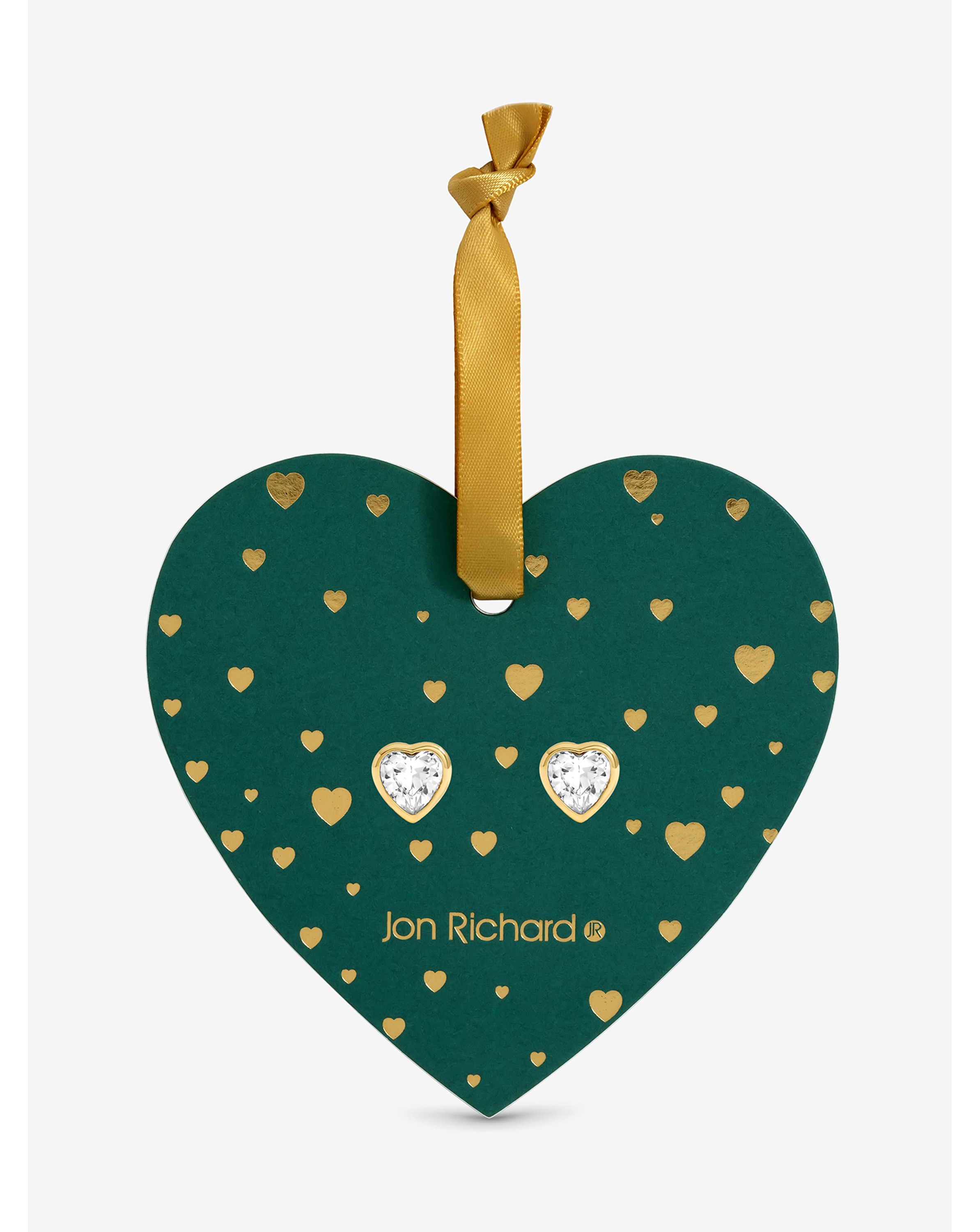 CZ Crystal Heart studs - Hanging