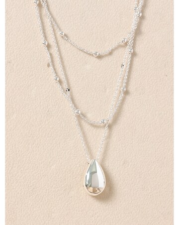 Mood Silver Polished Triple Row Sculpted Nugget Pendant