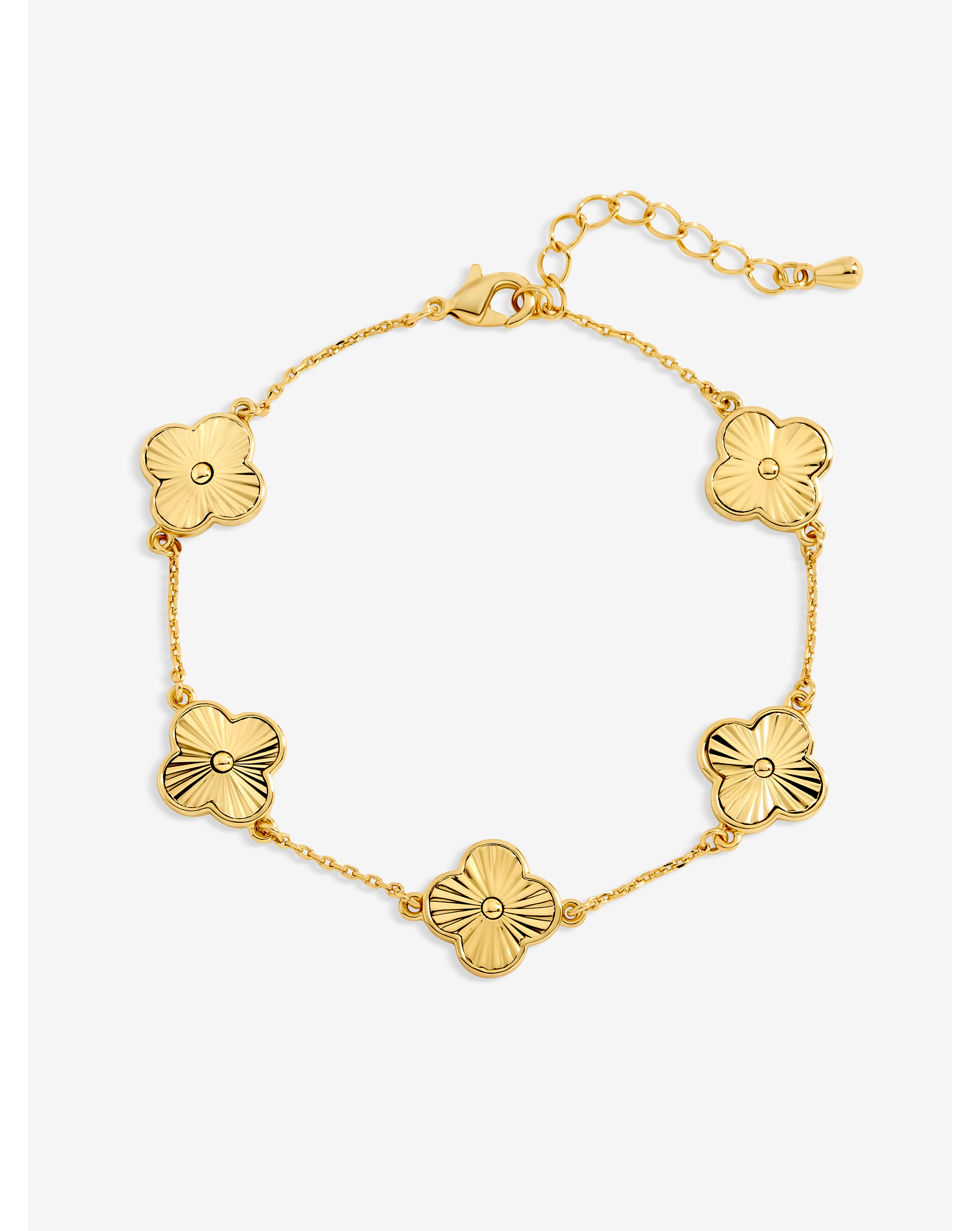 14K Gold Plated Clover Bracelet