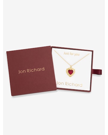 Jon Richard 14Ct Real Gold Plated Heart Birthstone Pendant - January