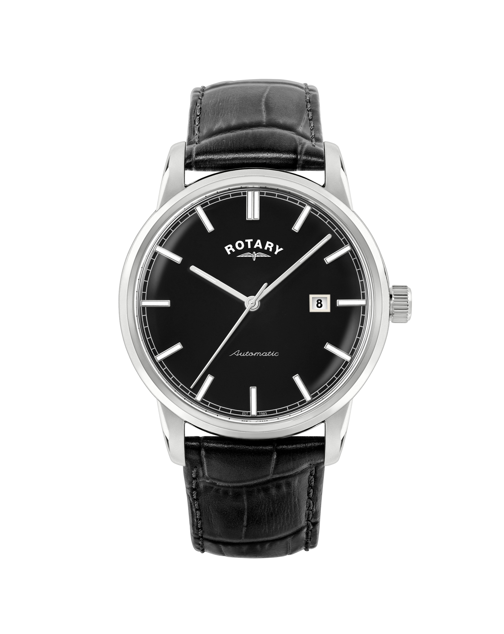 Rotary Men's Automatic Black Strap Watch