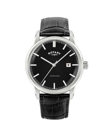 Rotary Men's Automatic Black Strap Watch