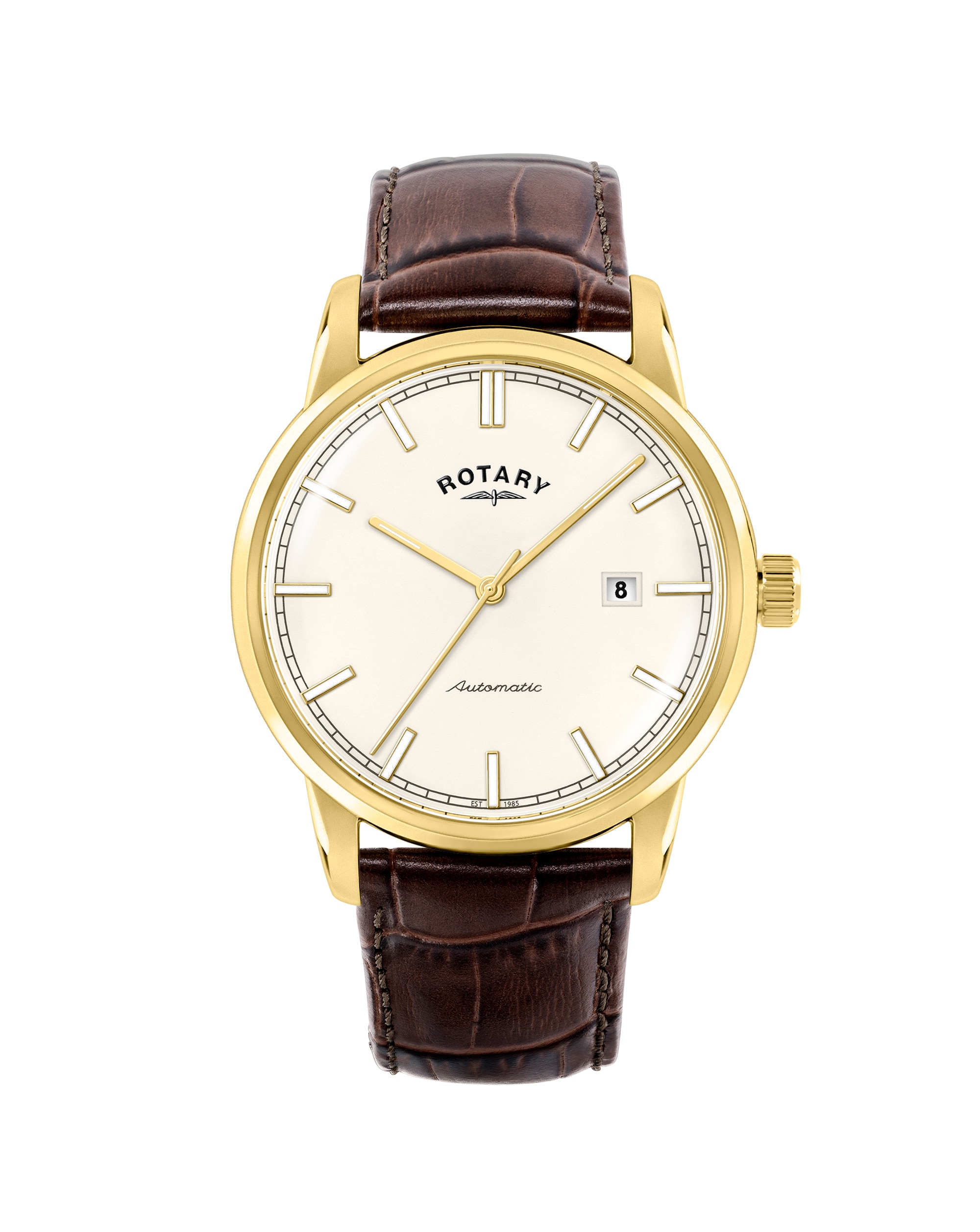 Rotary Men's Automatic Brown Strap Watch