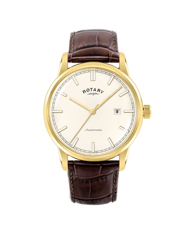 Rotary Men's Automatic Brown Strap Watch