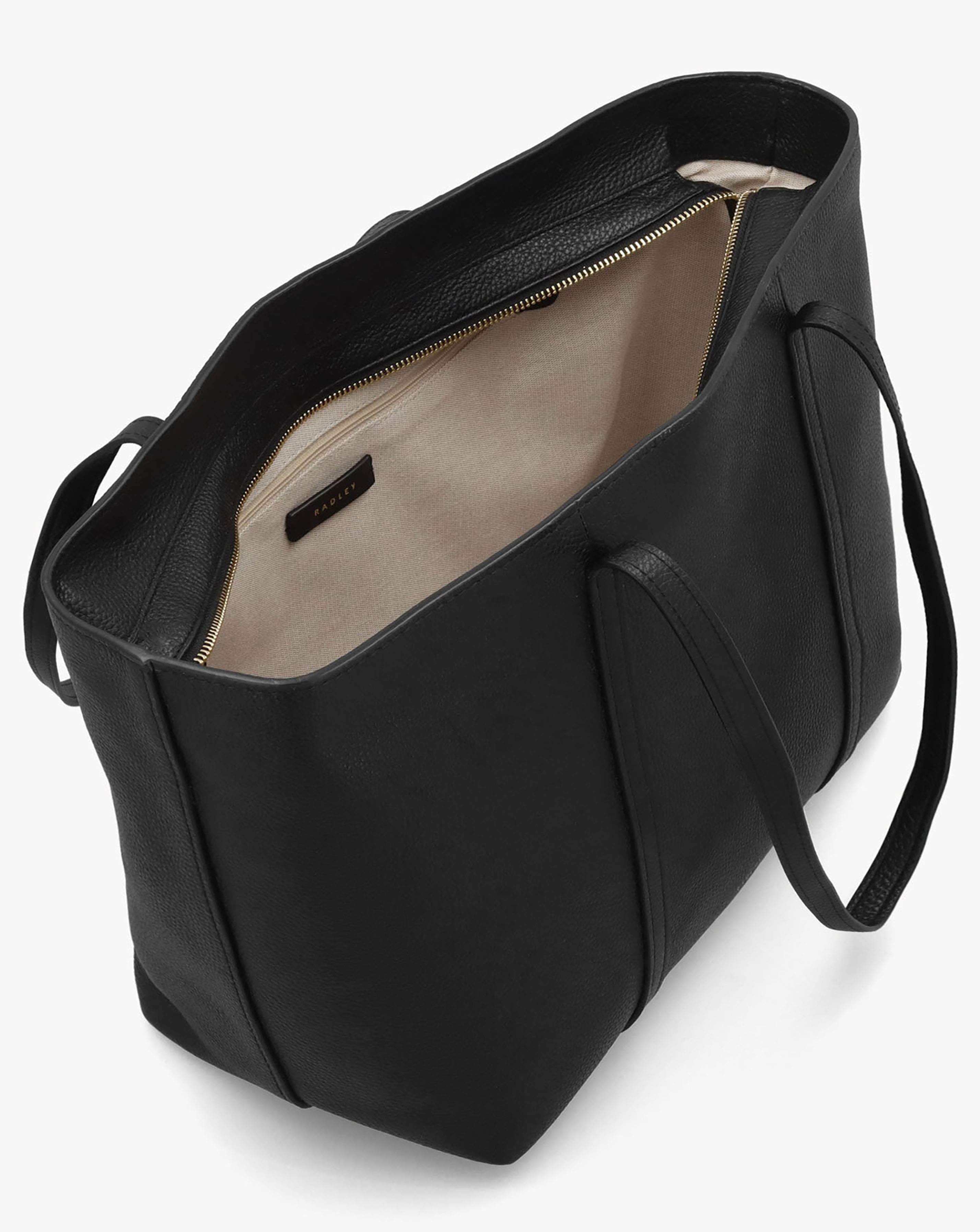 Radley The Weekly Large Top Zip Black Leather Tote Bag | JD Williams