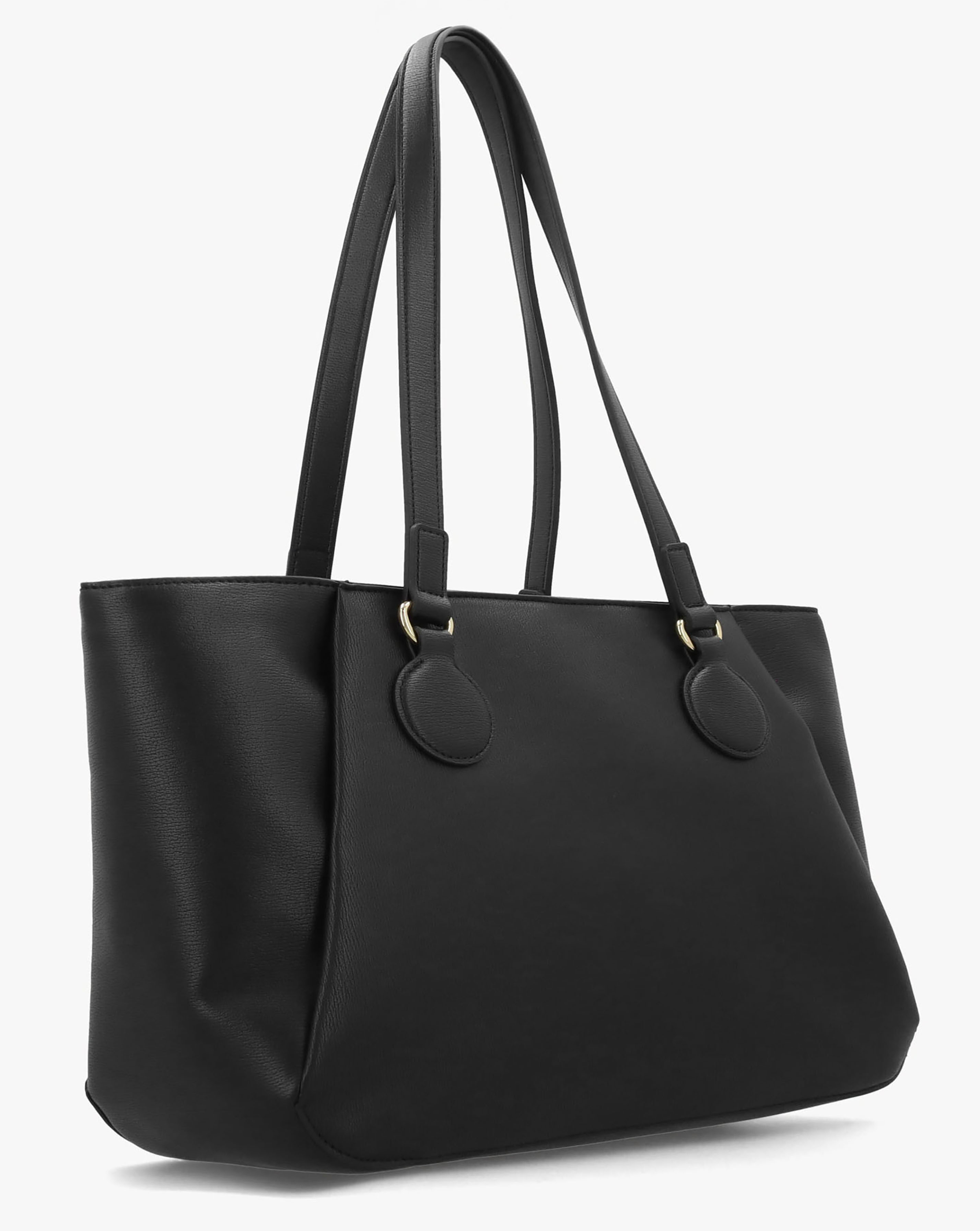 Love Moschino Double Heart Logo Black Shopper Bag | JD Williams