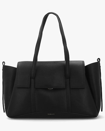 Radley Large The Chancery Flapover Black Leather Shoulder Bag