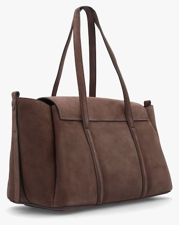 Radley Large The Chancery Flapover Coffee Suede Shoulder Bag
