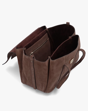 Radley Large The Chancery Flapover Coffee Suede Shoulder Bag