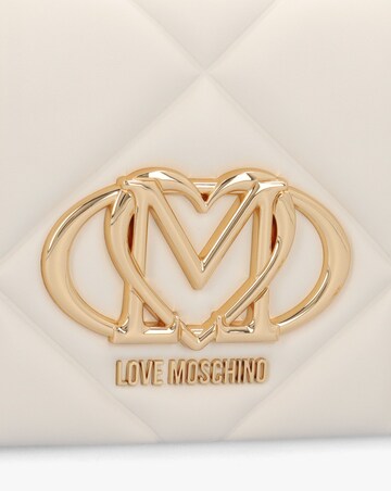 Love Moschino Heart Logo Quilted White Cross Body Bag
