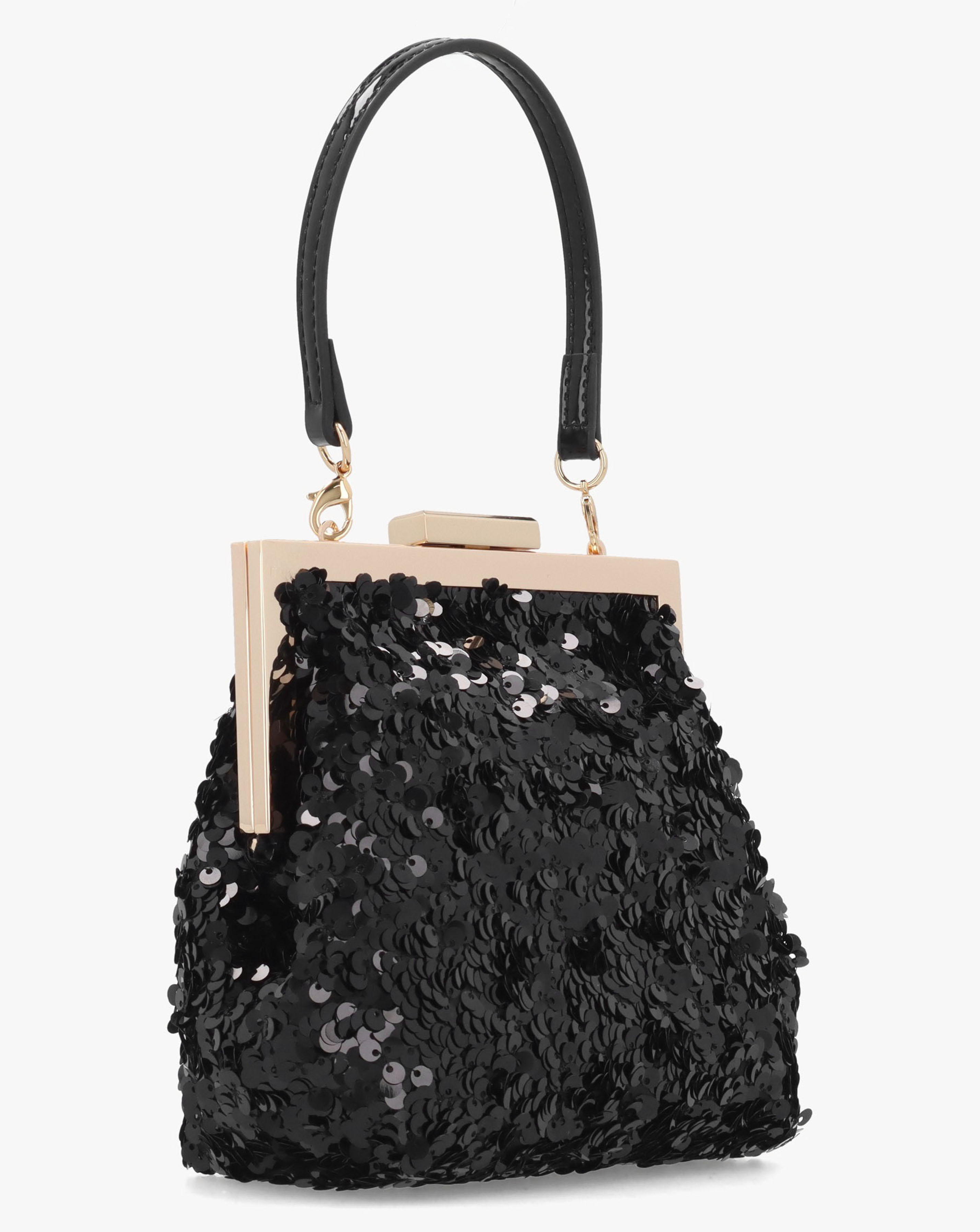 Love Moschino Black Sequin Frame Evening Bag | JD Williams
