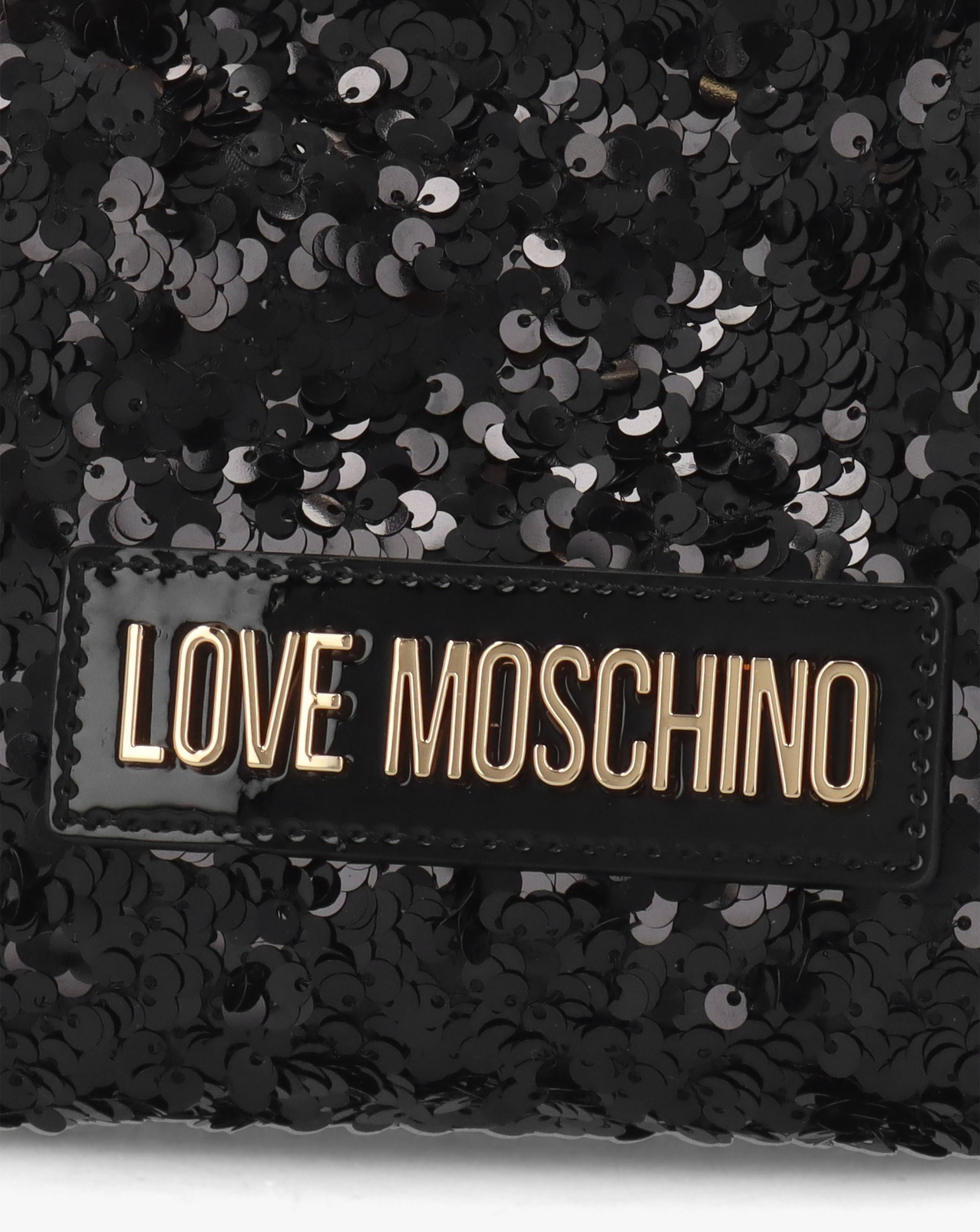 Love Moschino Black Sequin Frame Evening Bag | JD Williams