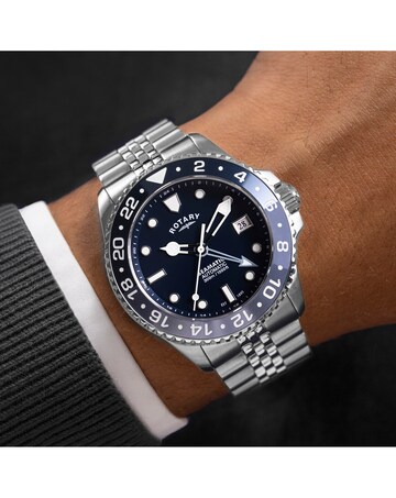 Rotary Men GMT Blue Dial Bracelet Watch