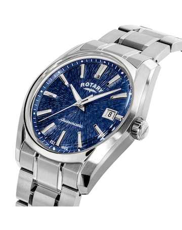 Rotary Men Blue Dial Bracelet Watch