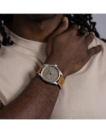 Timberland Brown Leather Strap Watch