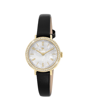 Radley Stone Set Black Leather Watch