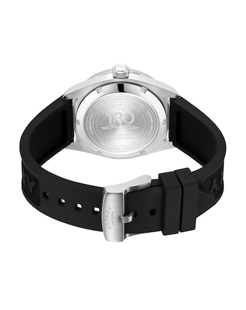Rotary Men Black Silicone Strap Watch