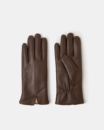 Accessorize Faux Fur Lined Leather Gloves