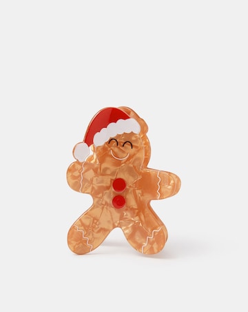 Accessorize Gingerbread Man Claw Clip