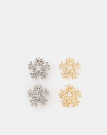 Accessorize 4-Pack Mini Snowflake Claw Clips