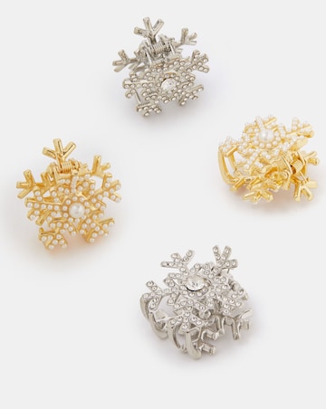 Accessorize 4-Pack Mini Snowflake Claw Clips