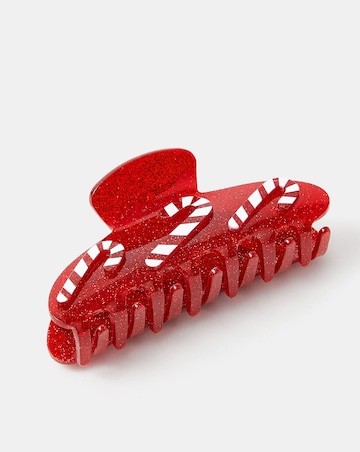 Accessorize Candy Cane Glitter Claw Clip