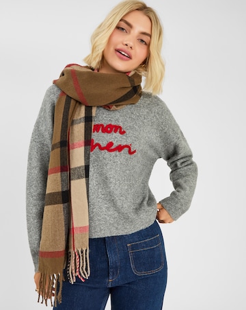 Accessorize Check Print Scarf