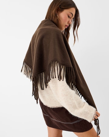 Accessorize Large Tassel Knit Triangle Scarf