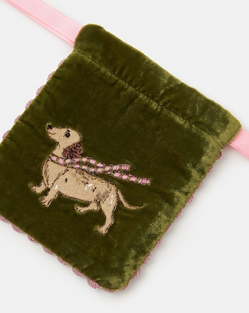 Accessorize Sausage Dog Velvet Pouch