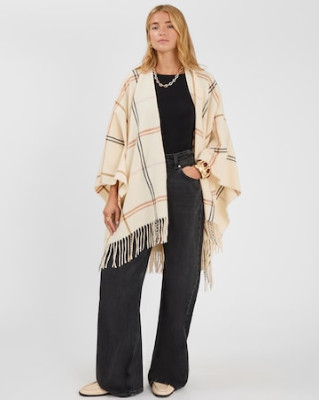 Accessorize Check Print Poncho