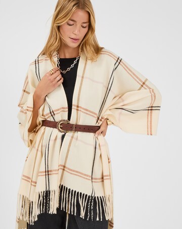 Accessorize Check Print Poncho