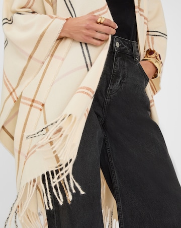 Accessorize Check Print Poncho