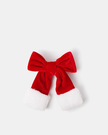 Accessorize Fluffy Velvet Christmas Bow Clip