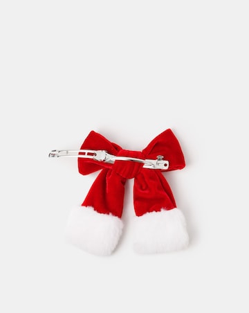 Accessorize Fluffy Velvet Christmas Bow Clip