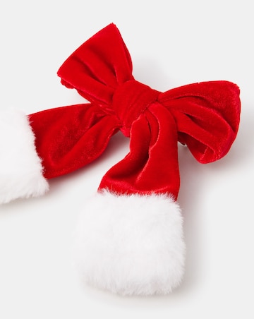 Accessorize Fluffy Velvet Christmas Bow Clip