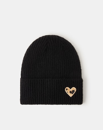 Accessorize Leopard Heart Beanie Hat