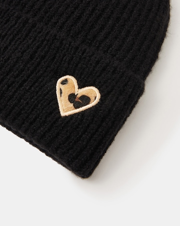 Accessorize Leopard Heart Beanie Hat