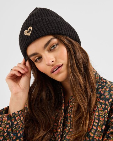 Accessorize Leopard Heart Beanie Hat