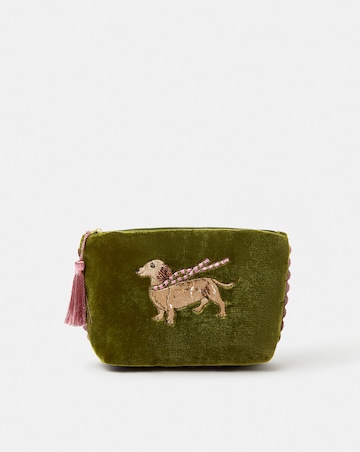 Accessorize Sausage Dog Velvet Purse