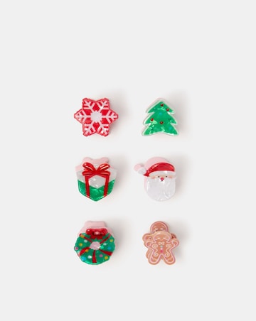Accessorize 6-Pack Mini Christmas Claw Clips