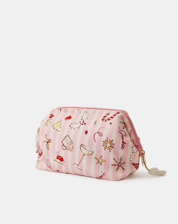 Accessorize Christmas Stripe Make Up Bag