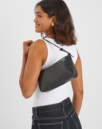 Accessorize Faux Croc Shoulder Bag