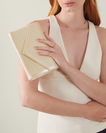 Accessorize Metallic Envelope Clutch Bag