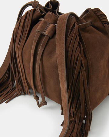 Accessorize Suede Fringe Bucket Bag