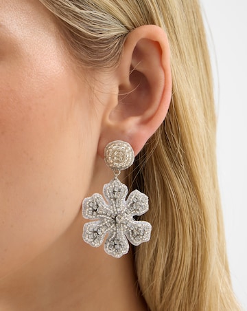 Accessorize Beaded Snowflake Drop Earrings