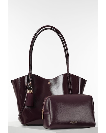 Luella Grey Floella Black Patent Tote