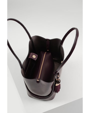 Luella Grey Floella Black Patent Tote