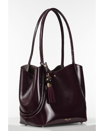 Luella Grey Floella Black Patent Tote