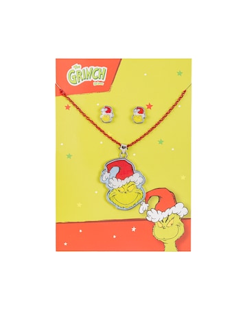 The Grinch Necklace & Stud Earring Set