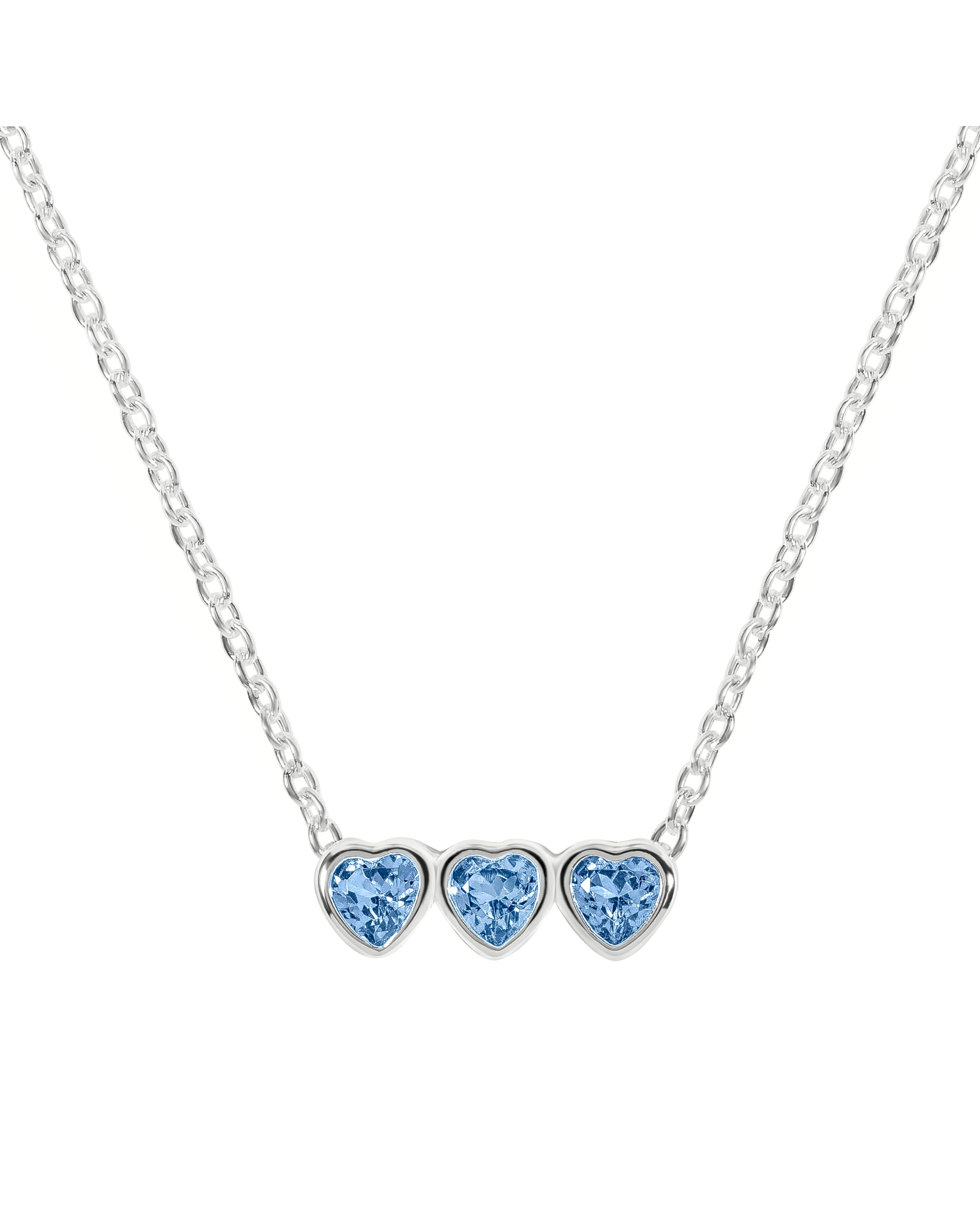 New In - Radley Silver Blue Three Heart Necklace